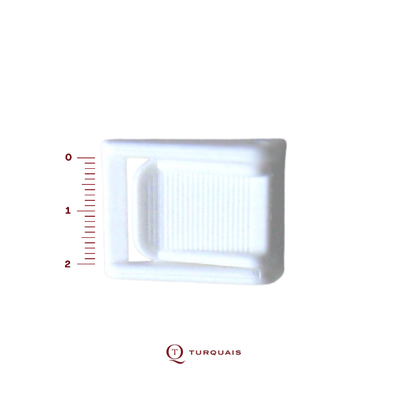 Boucle à levier striée passage 20mm Polyamide blanc